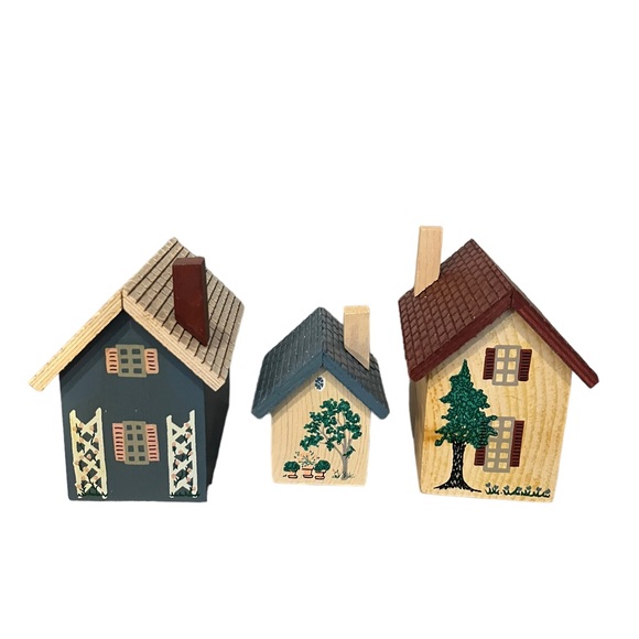 Vintage 1990 Cape Craftsman Victorian Village by Artist Rose Kennedy 3 Piece Set - Picture 2 of 9